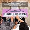 Funtaki 61 Key Electronic Keyboard Piano with Lighted Up Keys, Musical Mini Keyboard Piano with keyboard stand, Digital Portable Synthesizer Keyboards for Beginners Kids Adults (pink) #4