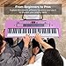 Funtaki 61 Key Electronic Keyboard Piano with Lighted Up Keys, Musical Mini Keyboard Piano with keyboard stand, Digital Portable Synthesizer Keyboards for Beginners Kids Adults (pink)
