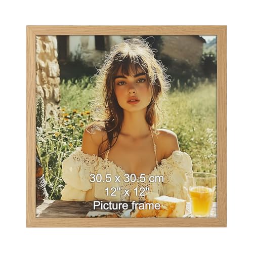 Vasemouh Marco 30x30 cm, Marco de Foto 30x30 cm de MDF en Color Madera, Ideal para Salones, Dormitorios, Exposiciones de Arte, Oficinas y Cafeterías.