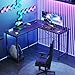 DUMOS L Shaped Desk, Gaming Computer Desks Corner Office Table with CPU Shelf for Home Study Writing Work Station 50 Inch, Grey