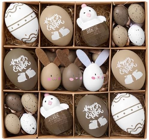 12 Mini Pastel Purple Easter Egg Ornaments - 1.5 Inch Plastic Easter Decorations