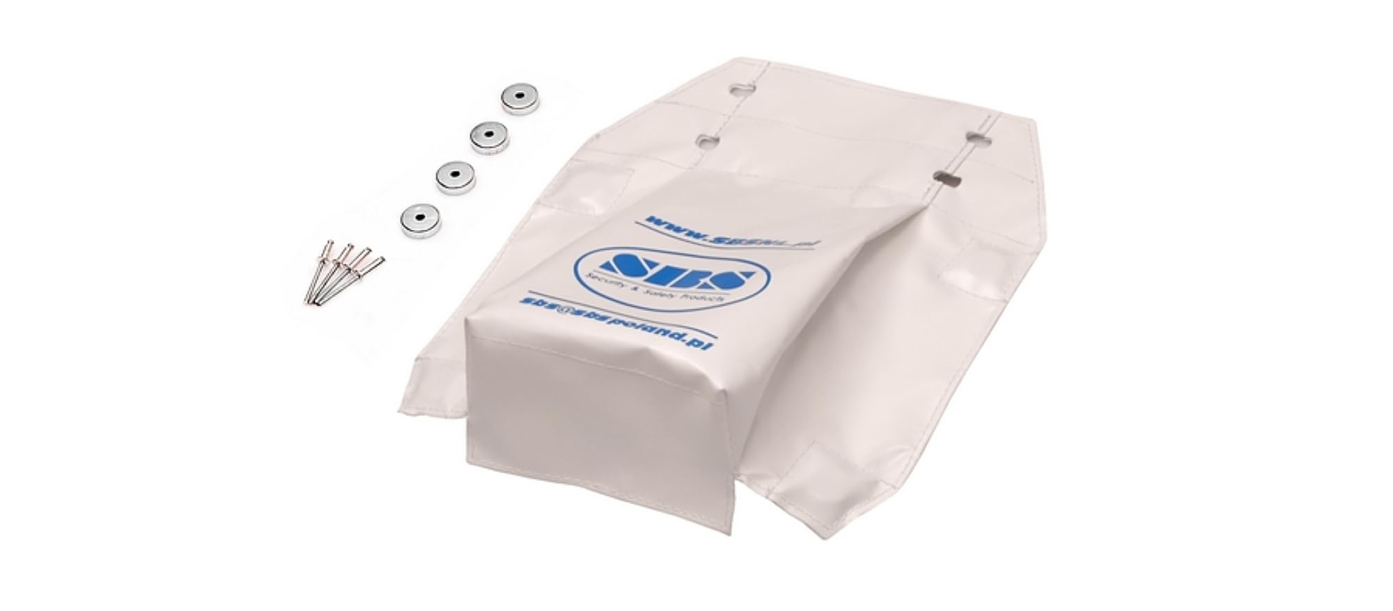 PVS lona COVER BDL, fijación magnética, semirremolques, blanca
