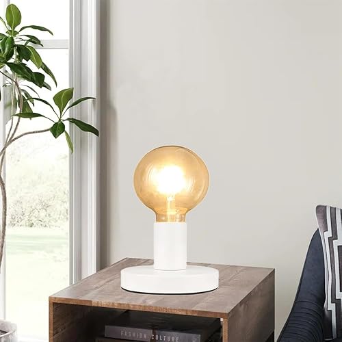 Miniatura 6 de DBKMPZ Base de lámpara de mesa industrial, base de lámpara E26 E27 sin sombra, mini lámpara de escritorio corta Base de bombilla expuesta, soporte