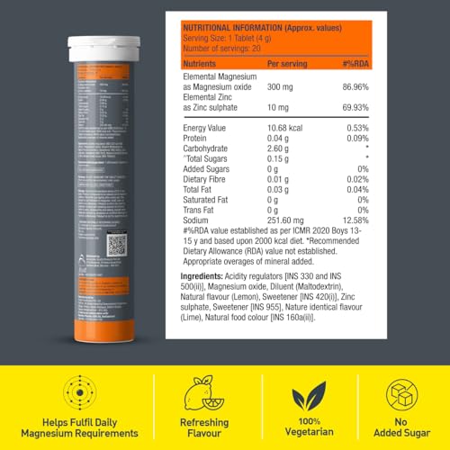 Image of Fast&Up Magnesio - Restful Sleep Supplement - Magnesium & Zinc for Stress Management & Promoting Deep Sleep (60 Effervescent Tablets, Lime & Lemon Flavor)