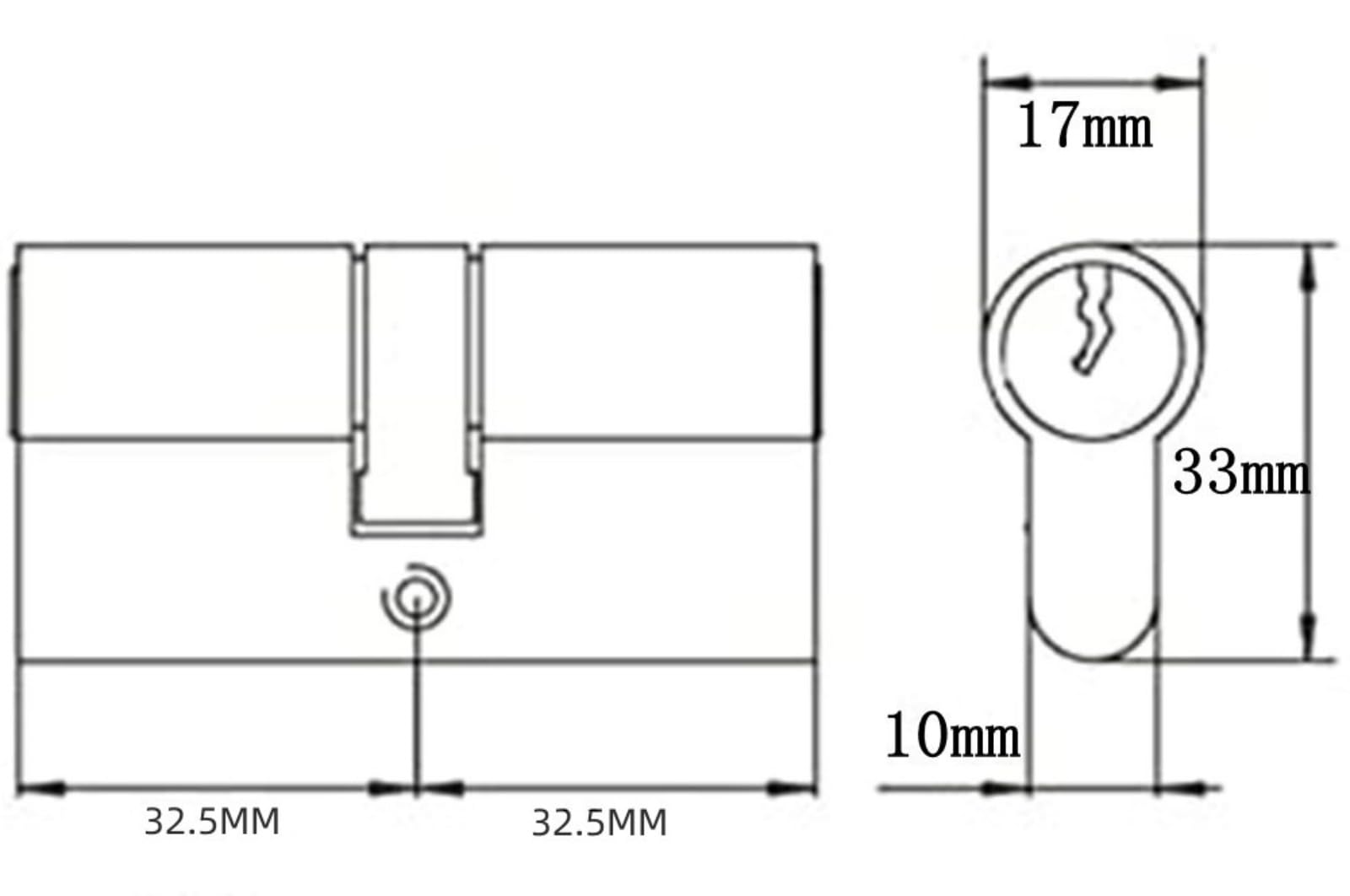 Brass 32.5/32.5 Euro Cylinder Lock (65mm), Euro Door Barrel Lock with 8 Keys, Anti-Bump, Anti-Drill and Anti-Pick Door Lock with Key - Image 2