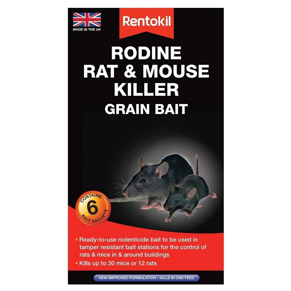 Rentokil Rodine Rat & Mouse Killer Grain Bait (6) from B&Q