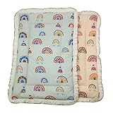 Fabrify 100% Soft Cotton New Born Baby Lacy Cotton Bed |Frill Mattress | Godari | Godali | Crib Sheet | Bedding Set | Godadi | Baby Mattress Rainbow (Pack of 2)