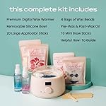 KoluaWax Premium Waxing Kit for Women - Beginner Friendly - Complete Wax Kit that includes 14oz of Wax Beads, Applicator, Pre and Post Care, Suitable for Sensitive Skin (Blush) - Image 3
