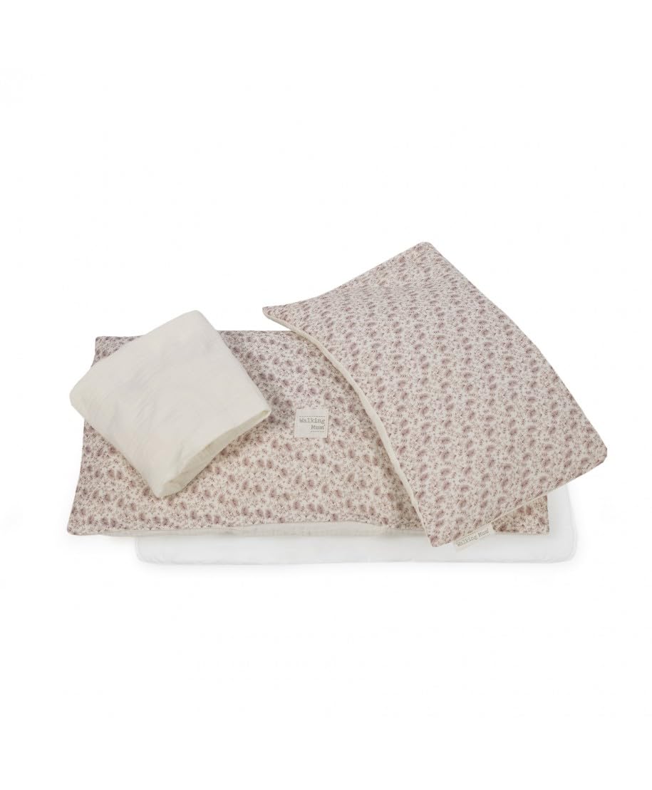 Edredón más sábana y almohada minicuna Gala de Walking Mum (CEREZA)