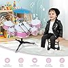 Amagogo Kids Drum Set Interactive Jazz Drum Kit with Stool & Drumsticks Early Education Musical Instrument Toy for Toddlers Age 3-6, Birthday Party Gift Music Game & Children's Day Celebration, Pink #1