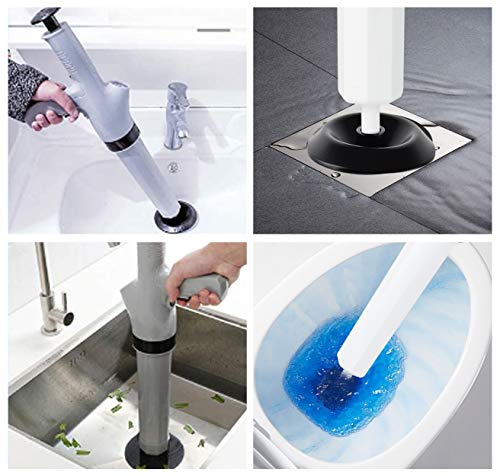 Desentupidor de canhão de vaso sanitário 9 em 1, êmbolo de pressão de ar pneumático, êmbolo de drena