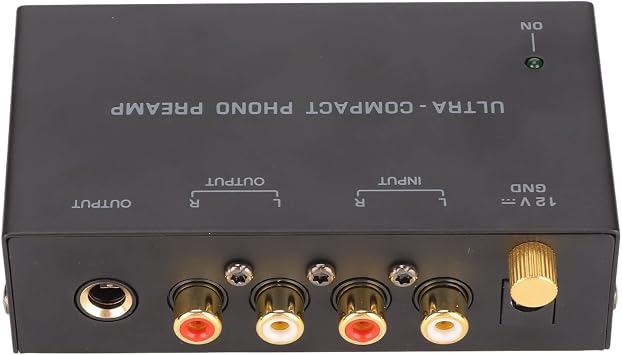 PP400 Turntable Preamp, Phono Preamp for Turntable, Stereo Input Output Record Player Amplifier with Independent Knob Control 100 to 240V US Plug