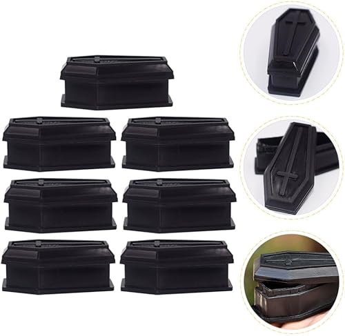 Miniatura 8 de HOMSFOU Caja de ataúd de Halloween mini cajas de ataúd  Portavelas con temática de monstruo Contenedor de joyería para accesorios de fiesta,