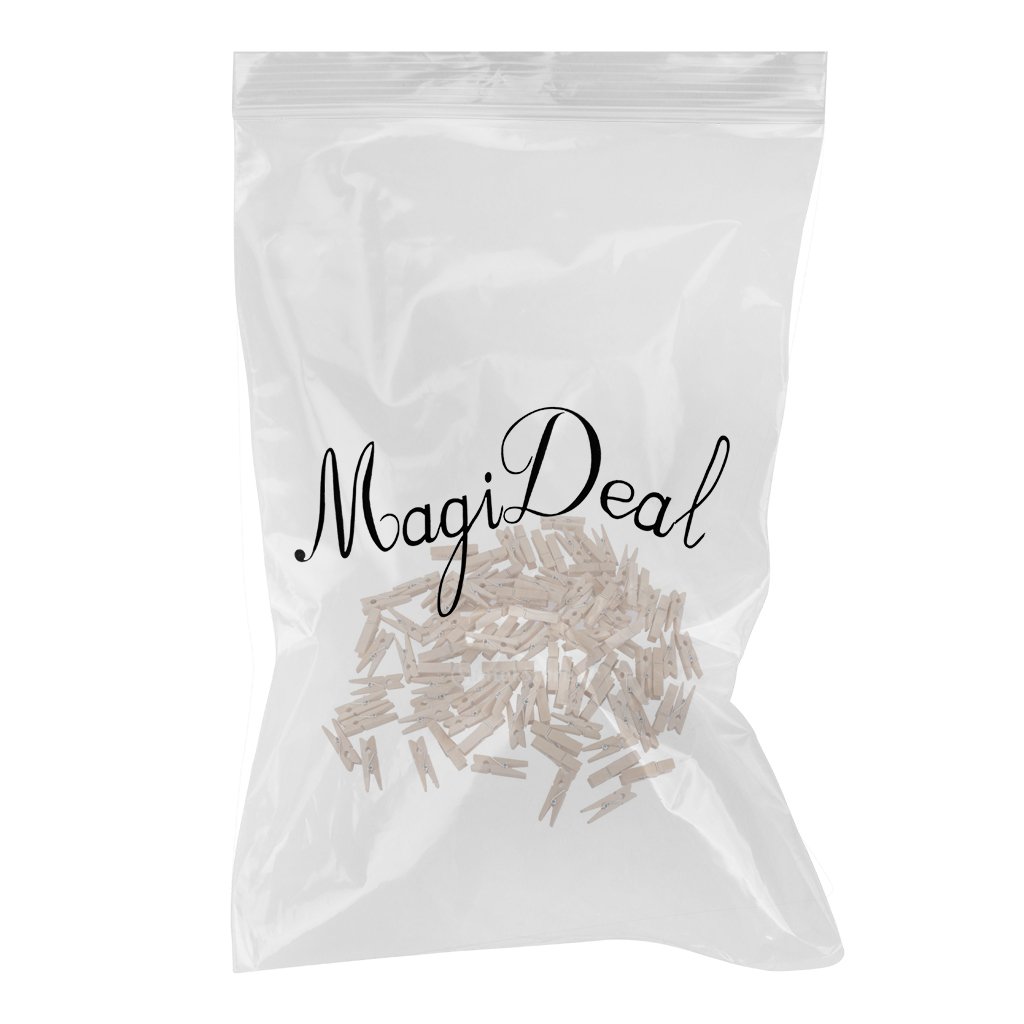 EMI Craft 100 X Clavijas Pinzas Contactos De Madera Naturales Ropa Foto