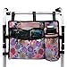 HEOPBIRD Walker Accessories Bag Backet Pouch Cup Holder for Folding Walker Seniors with Pockets Storage Organizer (Yellow Flower)