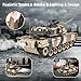 Supdex 1:18 RC Tank, 2.4Ghz US M1A2 Remote Control Tank Model Toys, 15 Channel Battle Army Toys with Smoke Effects, Light and Sound, RC Military Truck for Adults and Kids That Shoots BBS, Water Bombs
