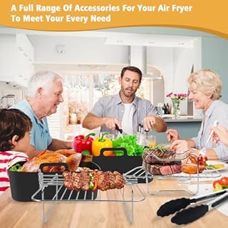 Airfryer Zubehör für Ninja, Heißluftfritteuse Zubehör für Ninja Foodi Max Dual Zone Heißluftfritteuse AF400EU AF451EU AF300EU 7.6L-9.5L, BPA-frei, mit Backform, Rost, Backpapier, Air Fryer Accessories