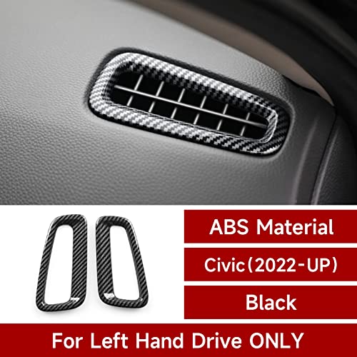 Image of Car A /C Air Vent Outlet Cover Decals for 2022-2026 Honda Civic 11th Gen Accessories ABS Carbon Fiber Stickers