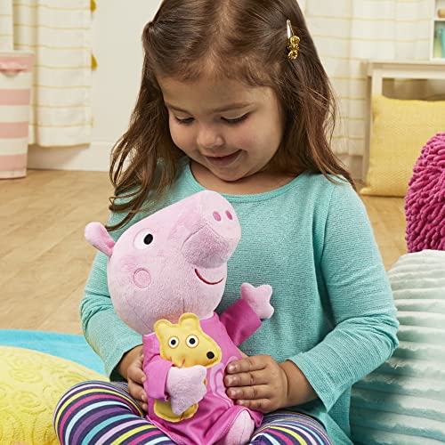 Peppa Pig Peppa Berceuse Peluche chantante avec Ourson, 3 chansons, 3 Phrases, à partir de 3 Ans, Multicolore