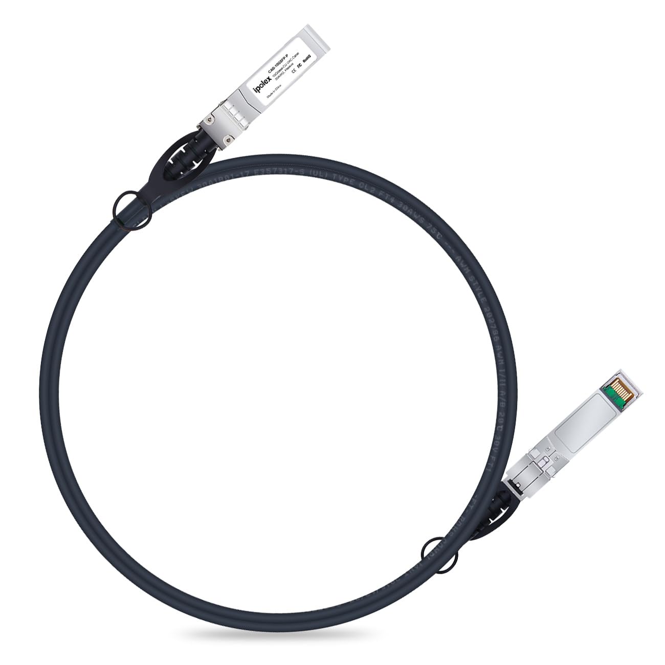 ipolex 10G SFP+ Twinax Cable, Direct Attach Copper(DAC) Passive Cable, 2m (6.56ft), for Cisco SFP-H10GB-CU2M, Meraki, Ubiquiti, Mikrotik, Intel, Fortinet, Netgear, D-Link, Supermicro, TP-Link