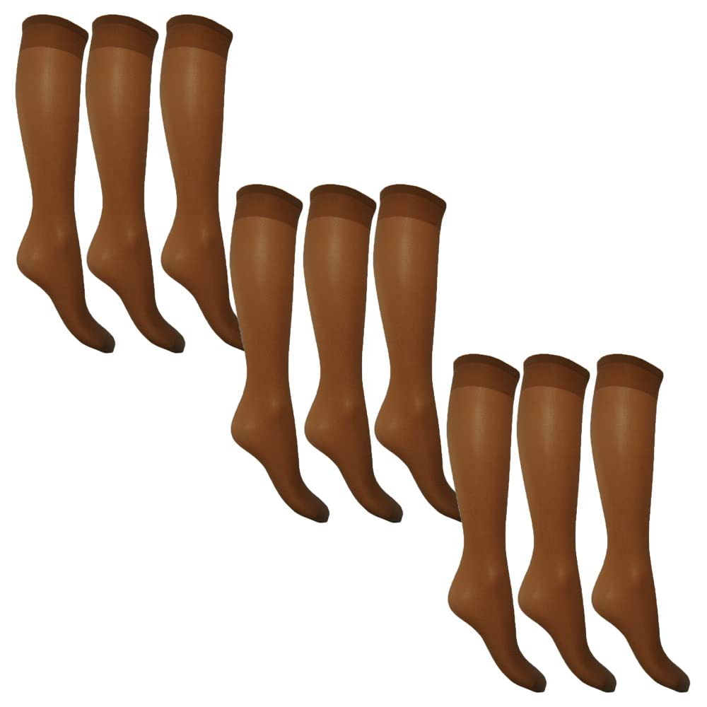 Undercover 15 Denier Sheer Knee Highs Mink 9 Pairs (3 Packs)