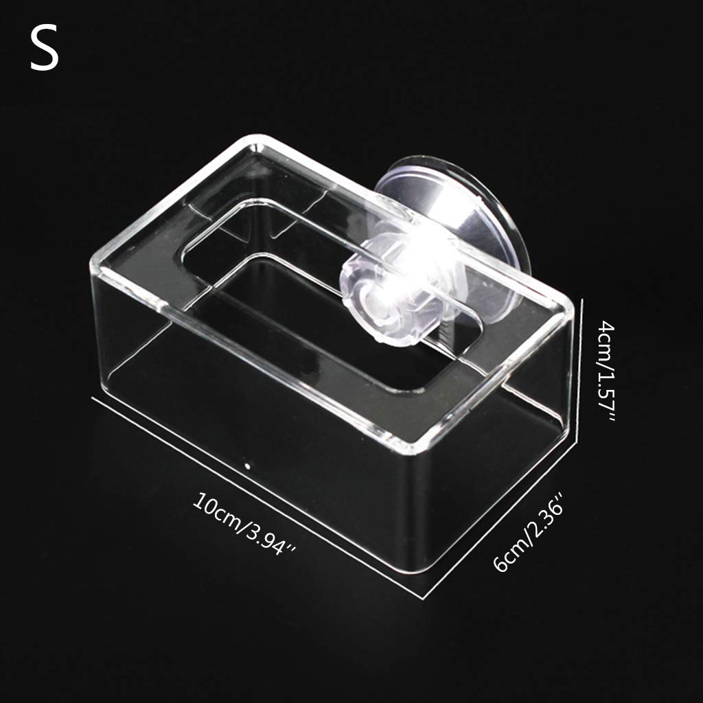 XAGMODSHN Aquarium Feeding Ring Floating Rectangle Circle Food Feeder Clear Acrylic Feeding Trough Fish Feeder for Goldfish