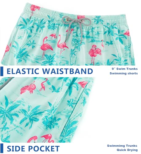 Image of APTRO Men's Long Swim Trunks with Mesh Lining Beach Bathing Suits Board Shorts Swimwear with Pockets and No Mesh