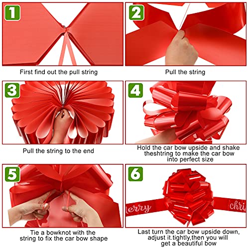Waydress Big Car Bow Giant 20 Inch Large Red Christmas Bow for Gift Wrapping New Houses Huge Present Birthday Xmas Decor(Classic Style)
