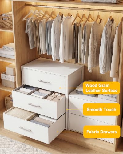 Image of Fixwal Closet Drawers for Clothes, 2 Pack, 5 Drawers Stackable, 21.2 inch Wide