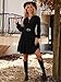 UEAL Black Long Sleeve Sweater Dress for Women Casual Ladies Fall Winter A Line Dresses Medium Black
