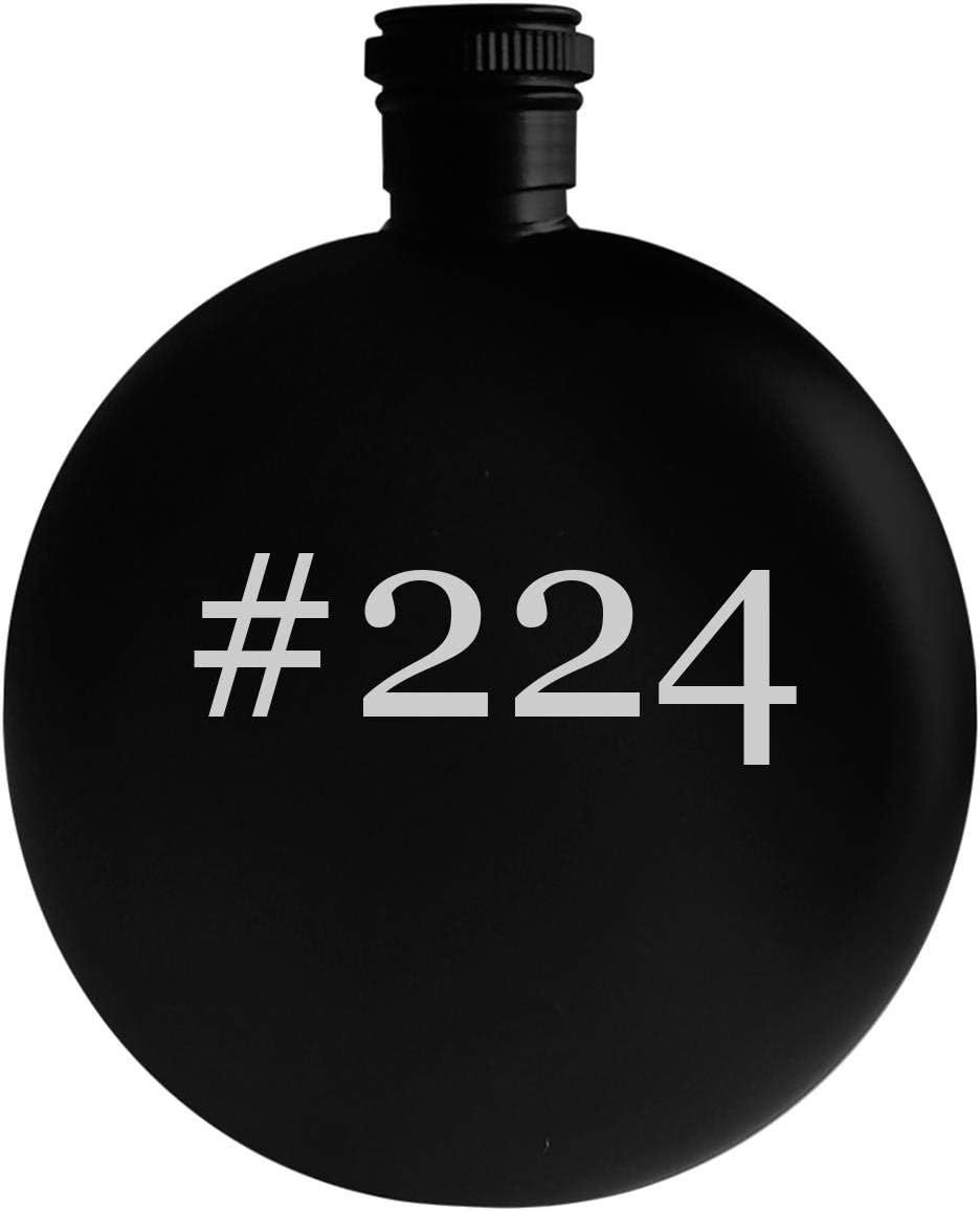 #224-5oz Hashtag Round Alcohol Drinking Flask, Black