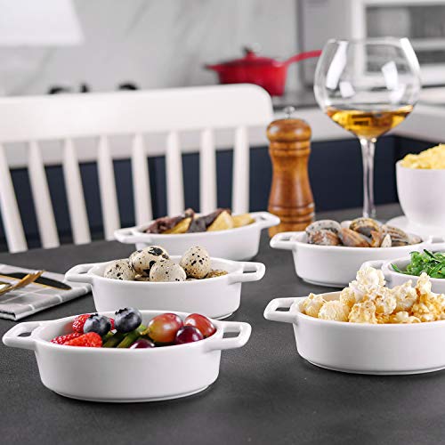 image for LOVECASA 6.3 inch Porcelain Ramekins, Set of 4 Souffle Dishes, 6 OZ Wh