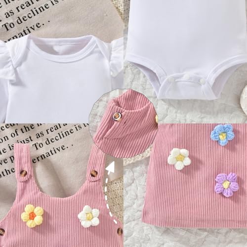 Baby Girl Suspender Corduroy Skirt Outfits Long Sleeves Fall Winter Spring Clothes Preemie-18 Months3