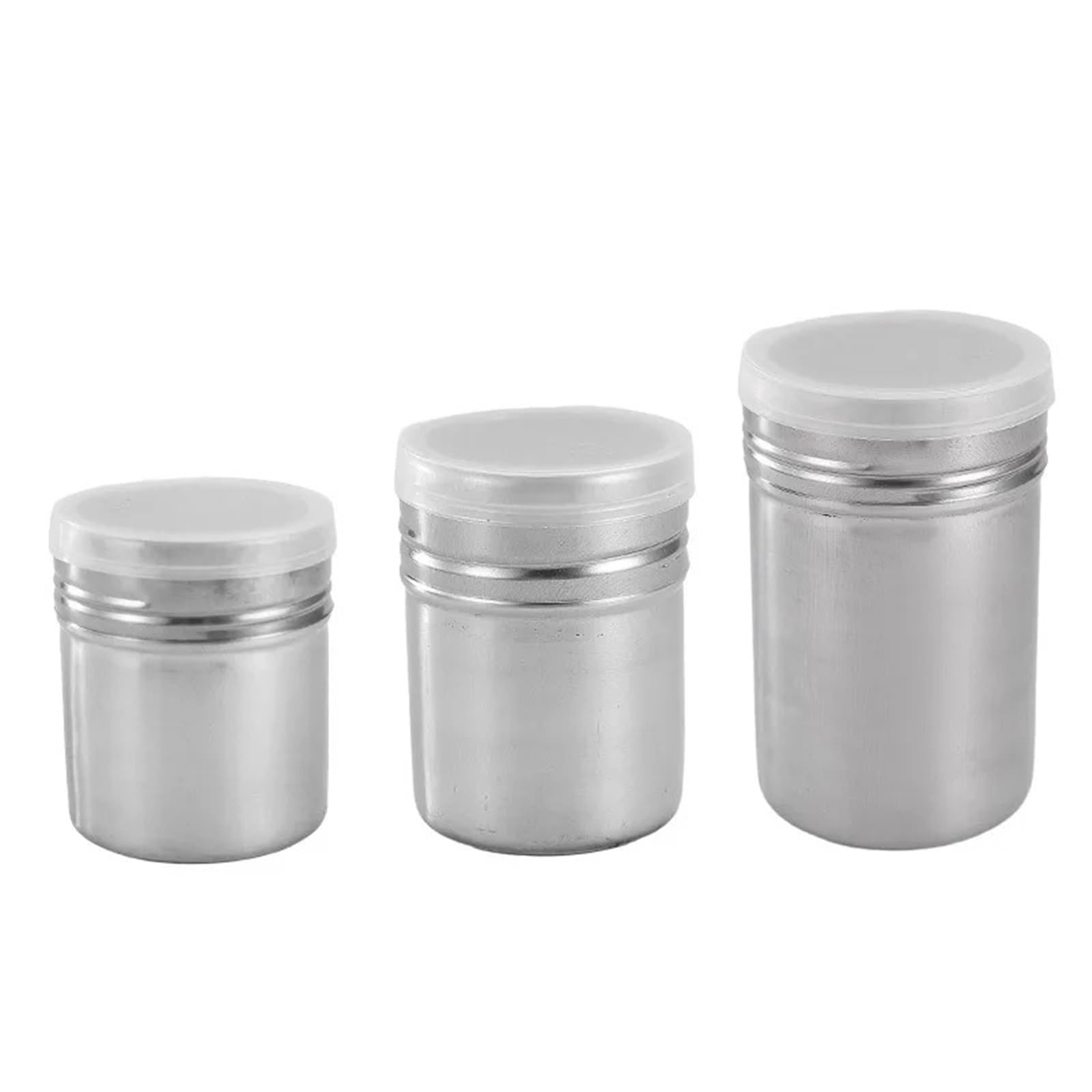 1 juego (3 piezas) de esparcidor polvo acero inoxidable con tapa Para Casa | Botella de condimento, tarro de condimento de pimienta y comino, herramientas de cocina for barbacoa, accesorios for barbacoa