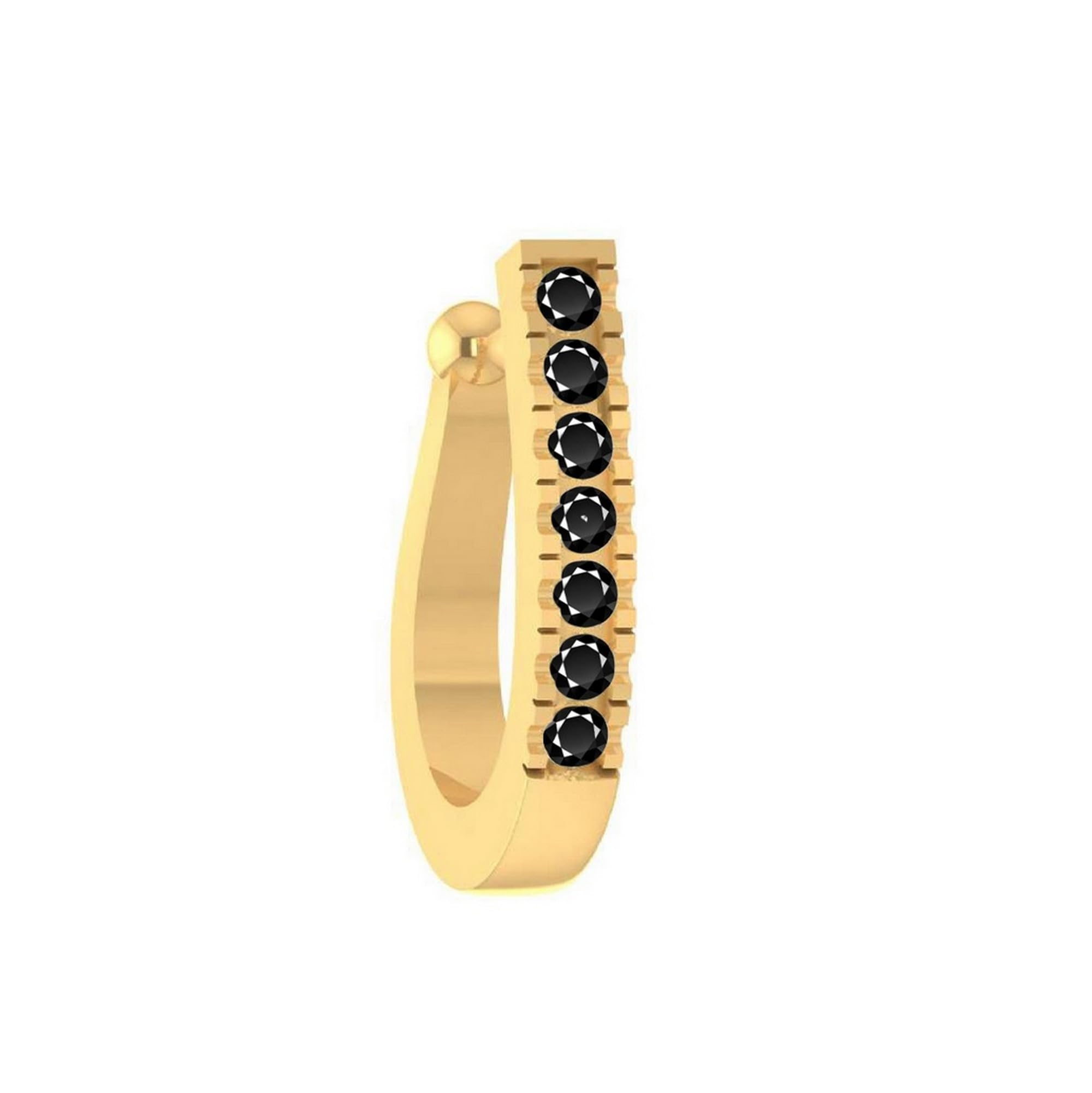 vama Gold Black Stone Clip on Nosepin Without Piercing Pressing Type Nose rings Stud for Women-picture-20