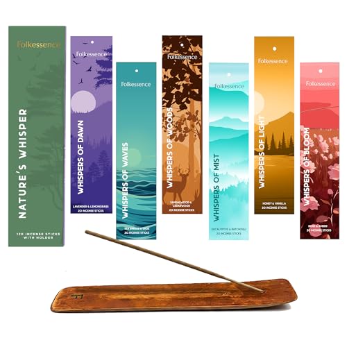 Folkulture Premium Incense Sticks Sandalwood Palo Santo Pack of 6-120
