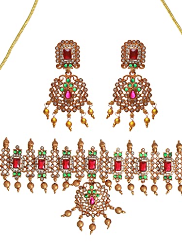 Traditional Multicolor Plated Choker Jewellery Set