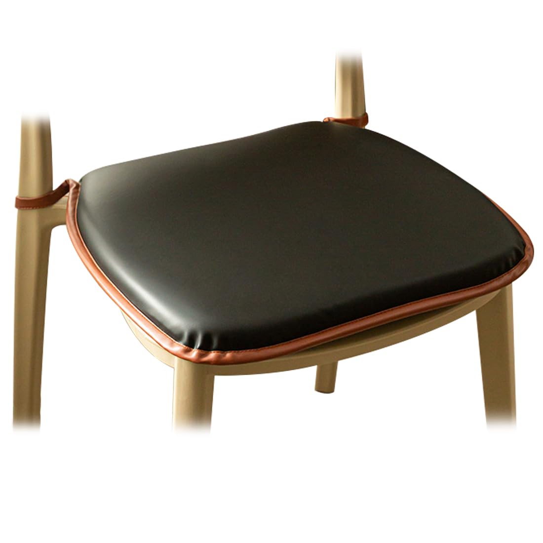 VHJdtE Seat Cushion, Stain-Resistant And Washable Chair Pad|Comfortable Memory Foam|Vintage Seat With Ties(Black)