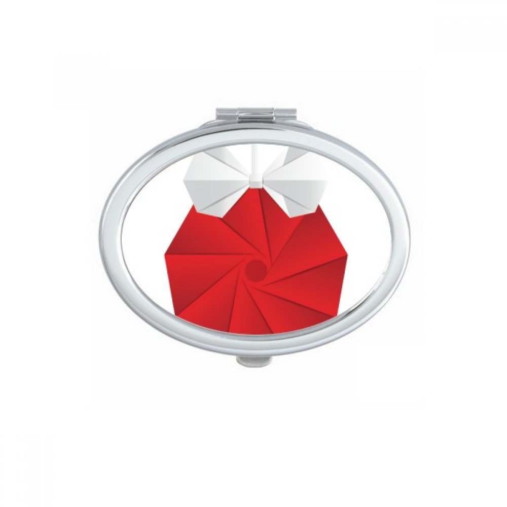 Miroir de maquillage compact ovale blanc avec origami de Noël parfait comme cadeau de poche