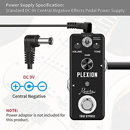 Rowin Distortion Pedaal Plexion Effect Pedaal voor gitaar en bas met heldere en normale modi True Bypass - Image 8