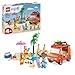 Produktbild LEGO Bluey: Bluey's Beach & Family Car Trip Toy with 3 Minifigures incl. Bingo & Chilli, Plus 2 Surfboards, a Sand Castle & Fun Accessories - Birthday Gift for 4+ Year Old Girls & Boys - 11202