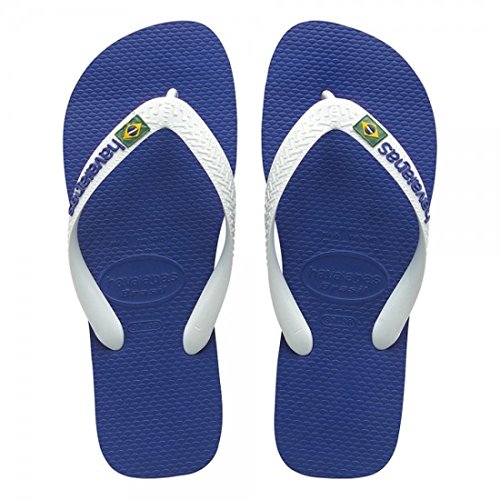 Chinelo Brasil Logo, Havaianas, Adulto Unissex, Azul Naval, 39/40