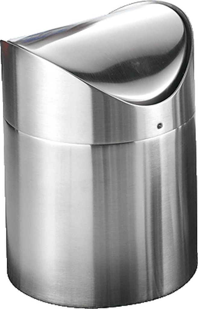 Esmeyer caterado Table Waste Collector Swing 400-1658 Ø12 cm x Height 15 cm Table Waste Container with Swinging lid, Brushed Stainless Steel, Dishwasher Safe