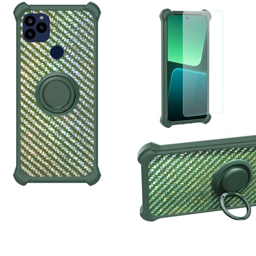 bojioderf Case Compatible for Techpad X10 Pay Joy Edition Phone Case Cover PC backplane + Silicone Soft Frame Cover [360 Metal Ring, Magnetic Car Mount] TZZH-LV