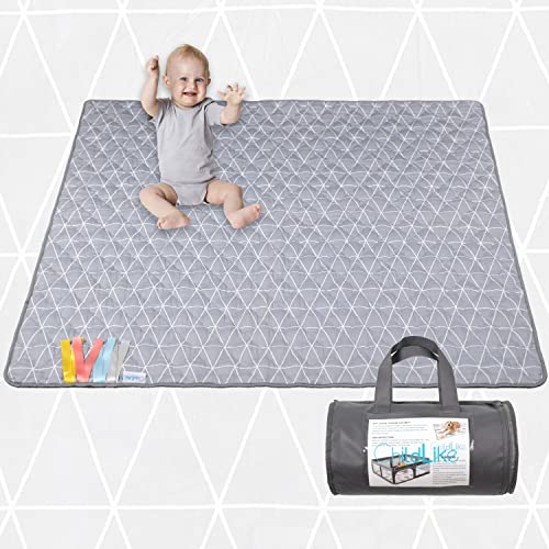 Image of Baby Play Mat for Floor Crawling & Tummy Time - Non-Slip Fabric Mat (49x49Inch)