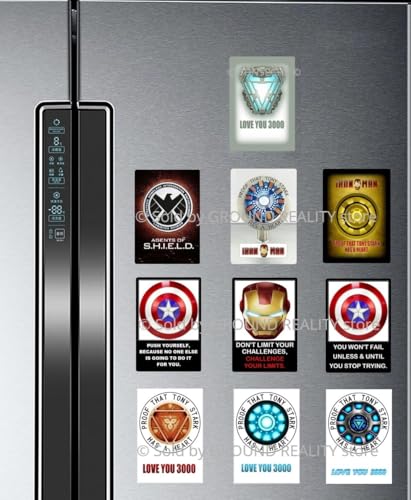 Image of Superhero Ironman Arc Reactor Nanotech Waterproof Digital Picture Magnet. Large Size 10cms x 7cms; Multi Color 1 Piece Ironman Arc Reactor Office Fridge Magnet. Iron Man Gift Souvenir AV-59