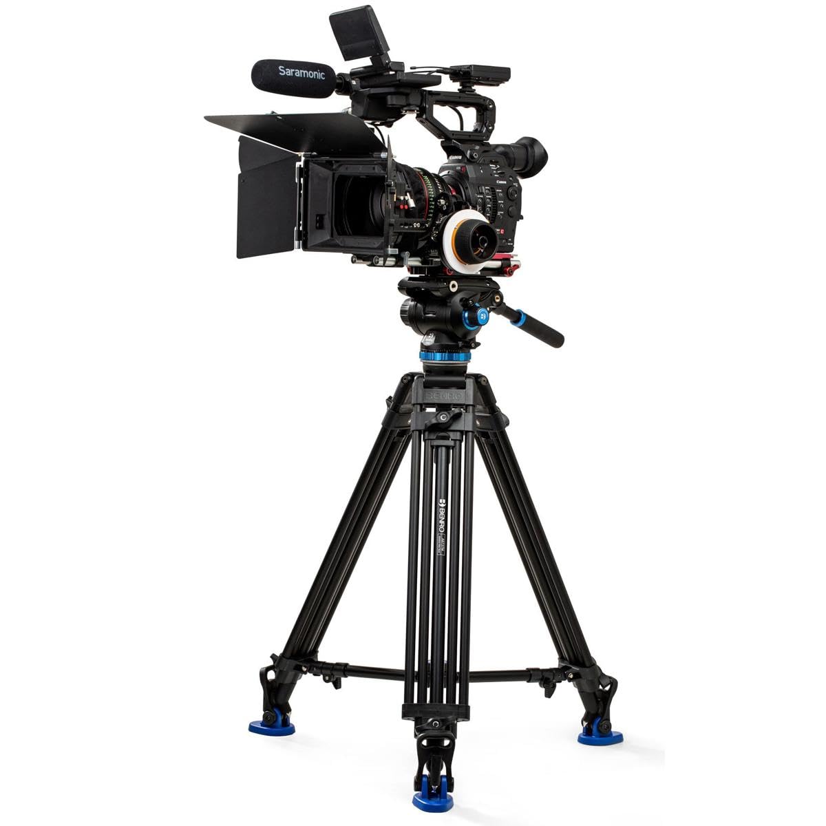 Benro A673TM - Treppiede video a doppio stadio in alluminio e testa S8PRO, ciotola da 75 mm, 3 sezioni delle gambe, leva girevole