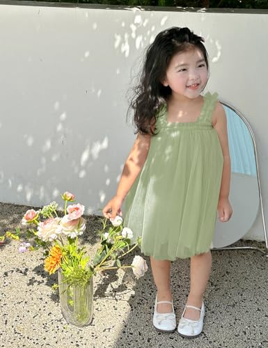 AGQT Baby Girls Tulle Tutu Dress Birthday Party Tulle Babydoll Dresses Size 9M-4T2