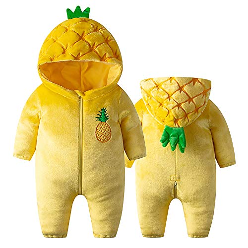 Katara 1778-062 ananas babykostuum carnaval, knuffelige jumpsuit, verschillende dieren en maten, pyjama-kwaliteit, geel-oranje - Image 3