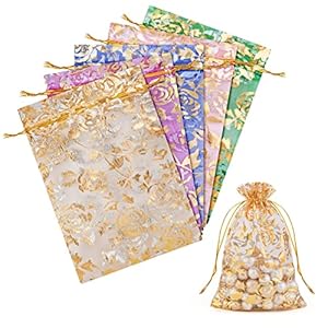 Aucuu Organzasäckchen 65 Stück Schmuckbeutel Geschenkbeutel